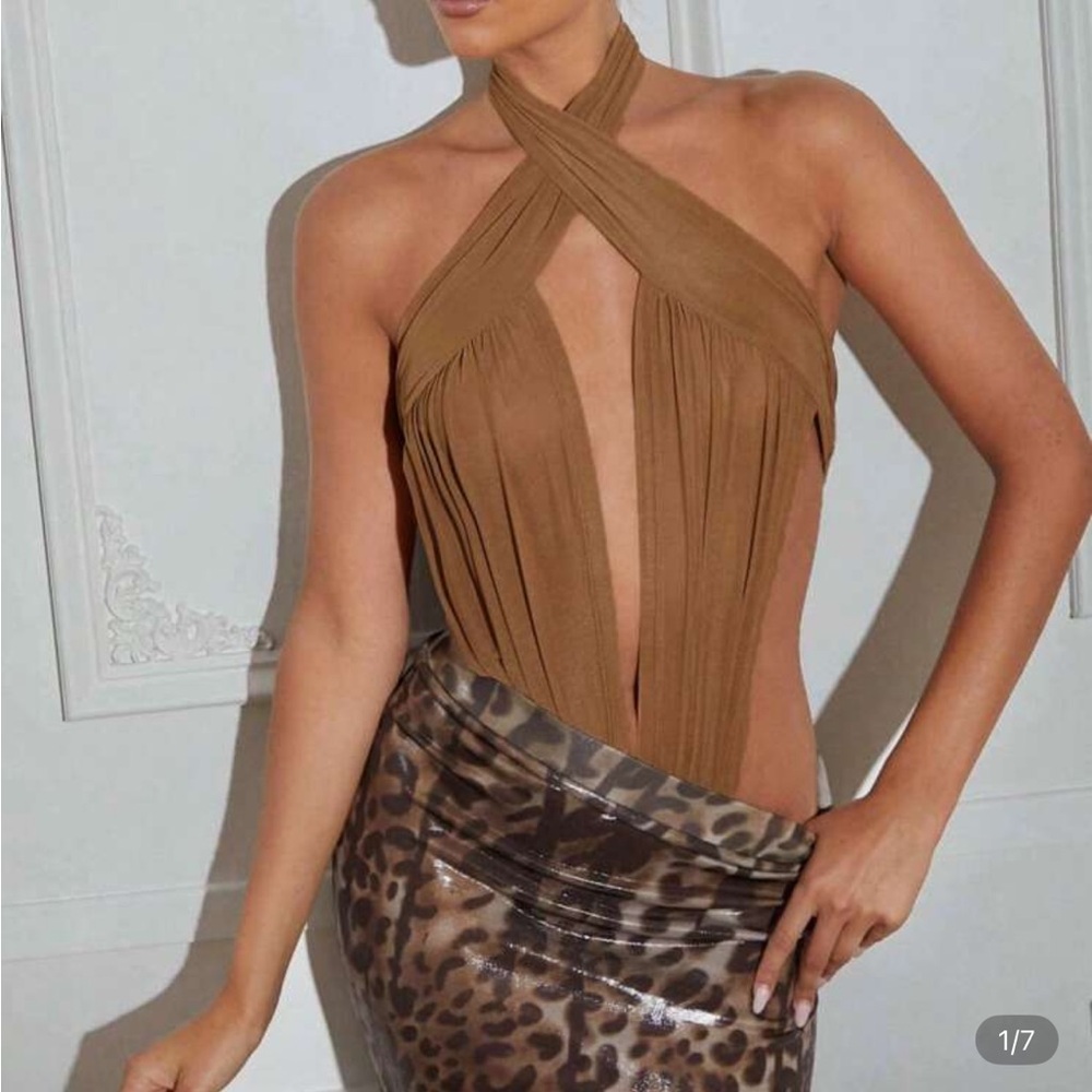 Brown Halter bodysuit